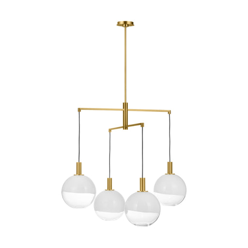 Visual Comfort SLC1044 Torian 4-lt 33" LED Large Chandelier - Burnished Brass