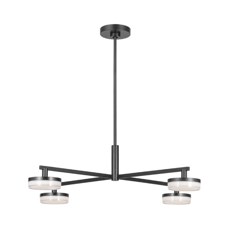 Visual Comfort SLC1074 Khan 4-lt 45" LED Extra Large Chandelier - Aged Iron