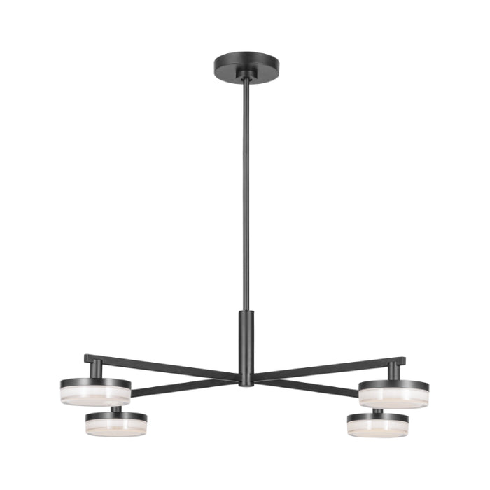 Visual Comfort SLC1074 Khan 4-lt 45" LED Extra Large Chandelier - Aged Iron