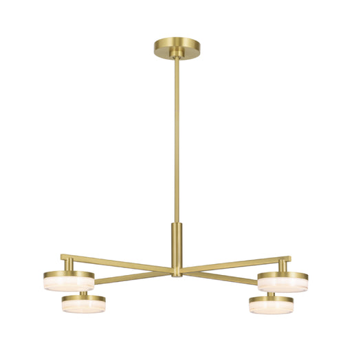 Visual Comfort SLC1074 Khan 4-lt 45" LED Extra Large Chandelier - Burnished Brass