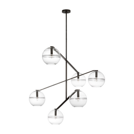 Visual Comfort SLCH354C-L Lowing 6-lt 59" LED Chandelier - Blackened Forged