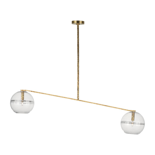 Visual Comfort SLCH356C-L Lowing 2-lt 59" LED Chandelier - Polished Antique Brass