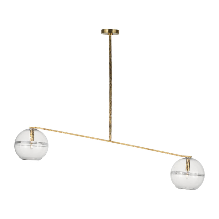 Visual Comfort SLCH356C-L Lowing 2-lt 59" LED Chandelier - Polished Antique Brass