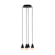 Visual Comfort SLCH513 Cupola Alabaster 4-lt 11" LED Chandelier - Nightshade Black