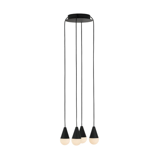 Visual Comfort SLCH513 Cupola Alabaster 4-lt 11" LED Chandelier - Nightshade Black