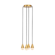 Visual Comfort SLCH513 Cupola Alabaster 4-lt 11" LED Chandelier - Hand Rubbed Antique Brass