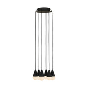 Visual Comfort SLCH514 Cupola Alabaster 6-lt 11" LED Chandelier - Nightshade Black