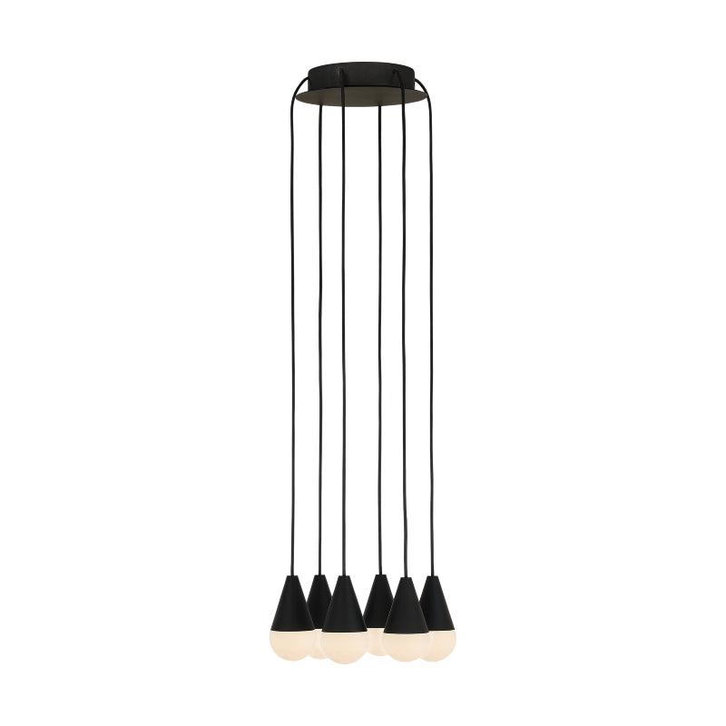 Visual Comfort SLCH514 Cupola Alabaster 6-lt 11" LED Chandelier - Nightshade Black