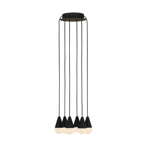 Visual Comfort SLCH514 Cupola Alabaster 6-lt 11" LED Chandelier - Nightshade Black