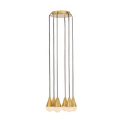 Visual Comfort SLCH514 Cupola Alabaster 6-lt 11" LED Chandelier - Hand Rubbed Antique Brass