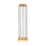 Visual Comfort SLCH515 Cupola Alabaster 8-lt 11" LED Chandelier - Hand Rubbed Antique Brass