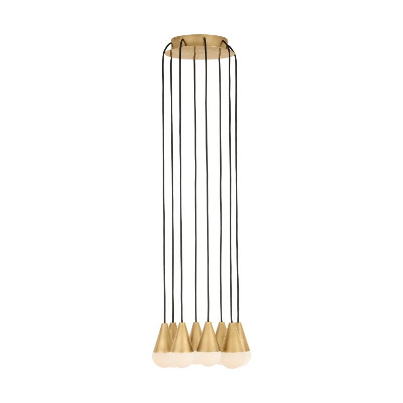 Visual Comfort SLCH515 Cupola Alabaster 8-lt 11" LED Chandelier - Hand Rubbed Antique Brass