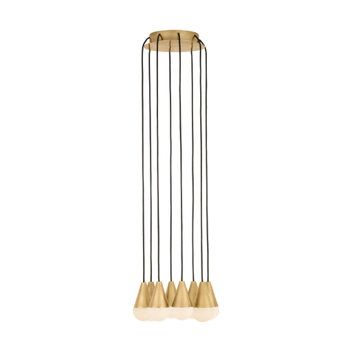 Visual Comfort SLCH515 Cupola Alabaster 8-lt 11" LED Chandelier - Hand Rubbed Antique Brass