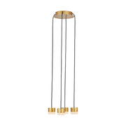 Visual Comfort SLCH520 Gable Alabaster 4-lt 10" LED Chandelier - Hand Rubbed Antique Brass