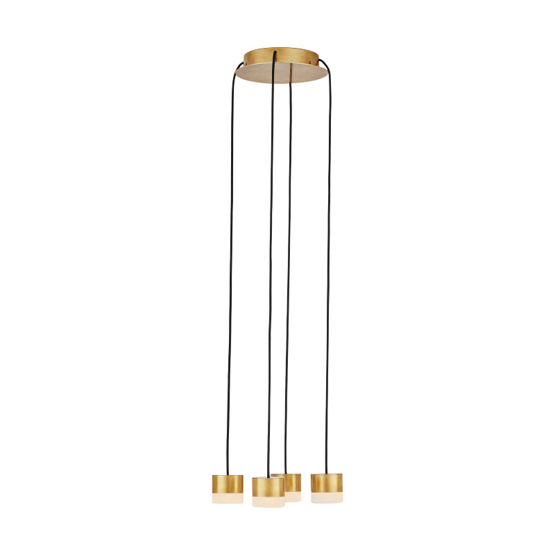Visual Comfort SLCH520 Gable Alabaster 4-lt 10" LED Chandelier - Hand Rubbed Antique Brass