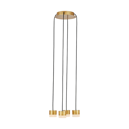 Visual Comfort SLCH520 Gable Alabaster 4-lt 10" LED Chandelier - Hand Rubbed Antique Brass