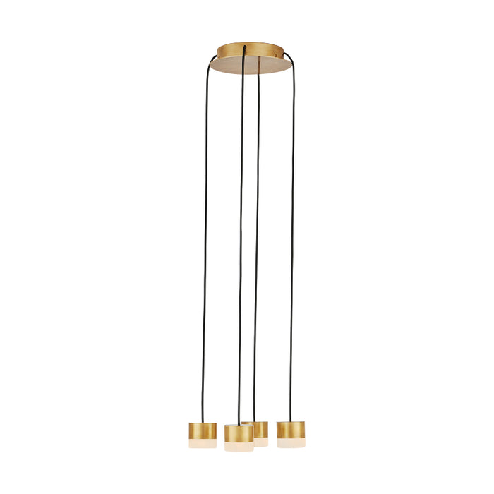 Visual Comfort SLCH520 Gable Alabaster 4-lt 10" LED Chandelier - Hand Rubbed Antique Brass