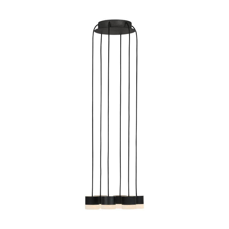 Visual Comfort SLCH521 Gable Alabaster 6-lt 10" LED Chandelier - Nightshade Black
