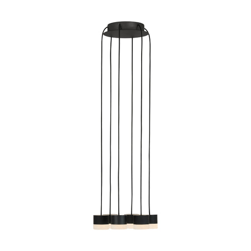 Visual Comfort SLCH521 Gable Alabaster 6-lt 10" LED Chandelier - Nightshade Black