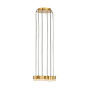 Visual Comfort SLCH521 Gable Alabaster 6-lt 10" LED Chandelier - Hand Rubbed Antique Brass