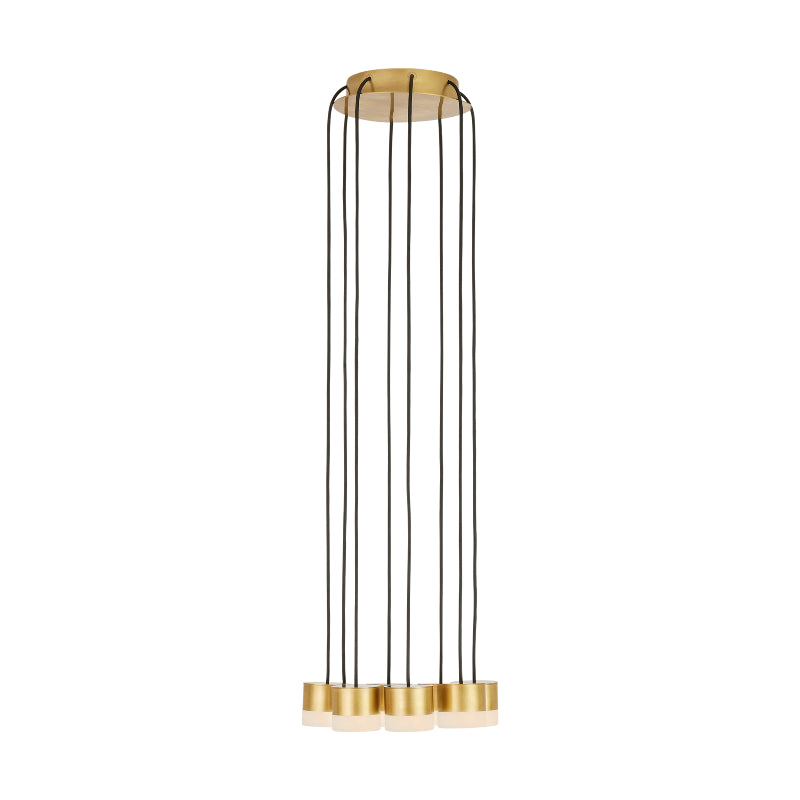 Visual Comfort SLCH522 Gable Alabaster 8-lt 10" LED Chandelier - Hand Rubbed Antique Brass