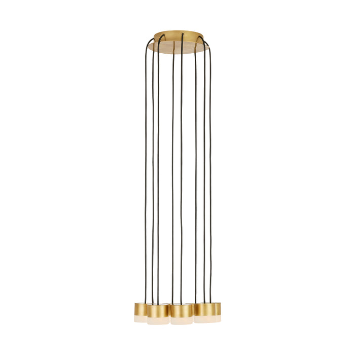 Visual Comfort SLCH522 Gable Alabaster 8-lt 10" LED Chandelier - Hand Rubbed Antique Brass
