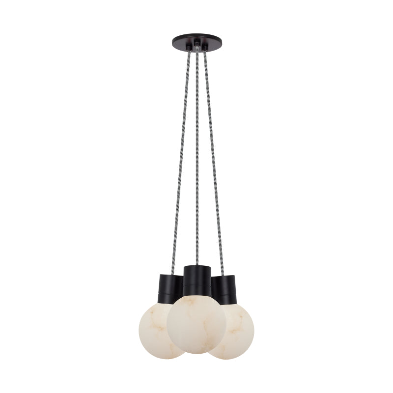Visual Comfort SLCH542 Mina 3-lt 9" LED Chandelier - Black/White Cord