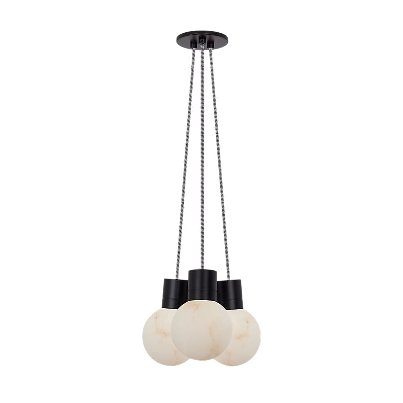 Visual Comfort SLCH542 Mina 3-lt 9" LED Chandelier - Black/White/3000K-2200K