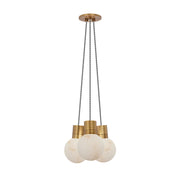 Visual Comfort SLCH542 Mina 3-lt 9" LED Chandelier - Brass/White/3000K-2200K