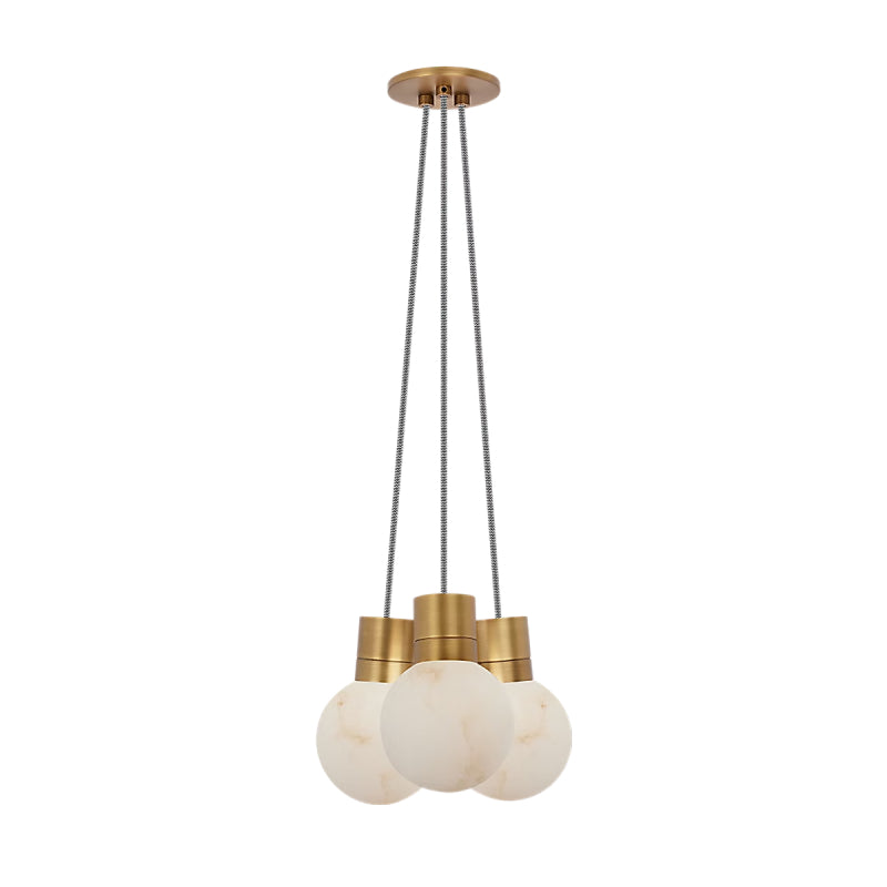 Visual Comfort SLCH542 Mina 3-lt 9" LED Chandelier - Brass/White/3000K-2200K