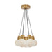 Visual Comfort SLCH543 Mina Alabaster 7-lt 14" LED Chandelier - Hand Rubbed Antique Brass/White Cord
