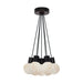 Visual Comfort SLCH543 Mina Alabaster 7-lt 14" LED Chandelier - Black/Black Cord