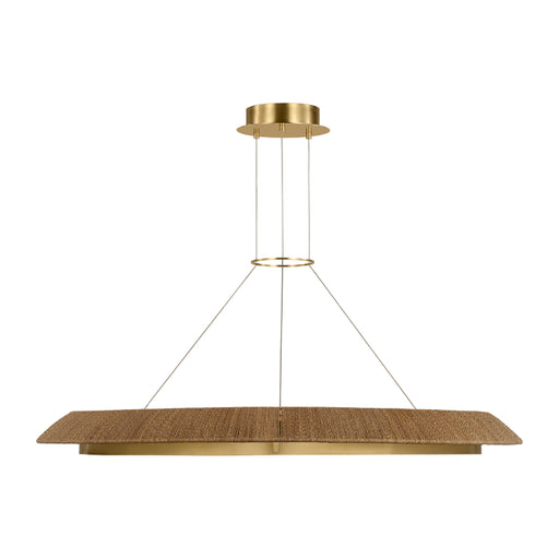 Visual Comfort SLCH557 Noa 51" LED Chandelier - Hand Rubbed Antique Brass/Natural