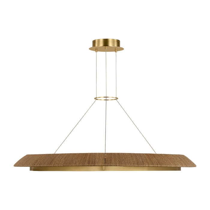 Visual Comfort SLCH557 Noa 51" LED Chandelier - Hand Rubbed Antique Brass/Natural