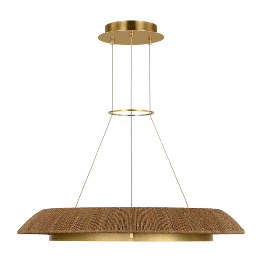 Visual Comfort SLCH559 Noa 33" LED Chandelier - Hand Rubbed Antique Brass/Natural