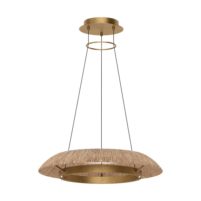 Visual Comfort SLCH560 Noa 27" LED Chandelier - Hand Rubbed Antique Brass/Nautral