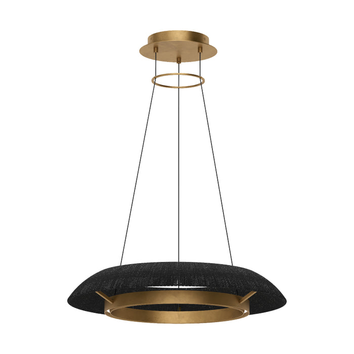 Visual Comfort SLCH560 Noa 27" LED Chandelier - Hand Rubbed Antique Brass/Washed Black