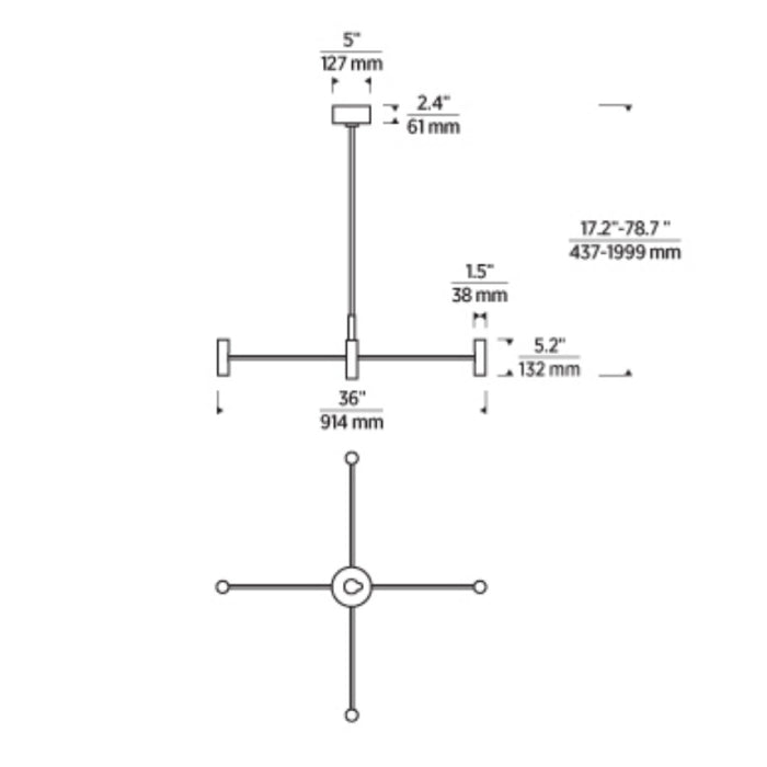 Visual Comfort SLCH570 Ponte 36" LED Chandelier