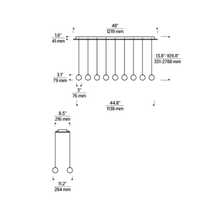 Visual Comfort SLCH586 Orbet 18-lt 45" LED Chandelier