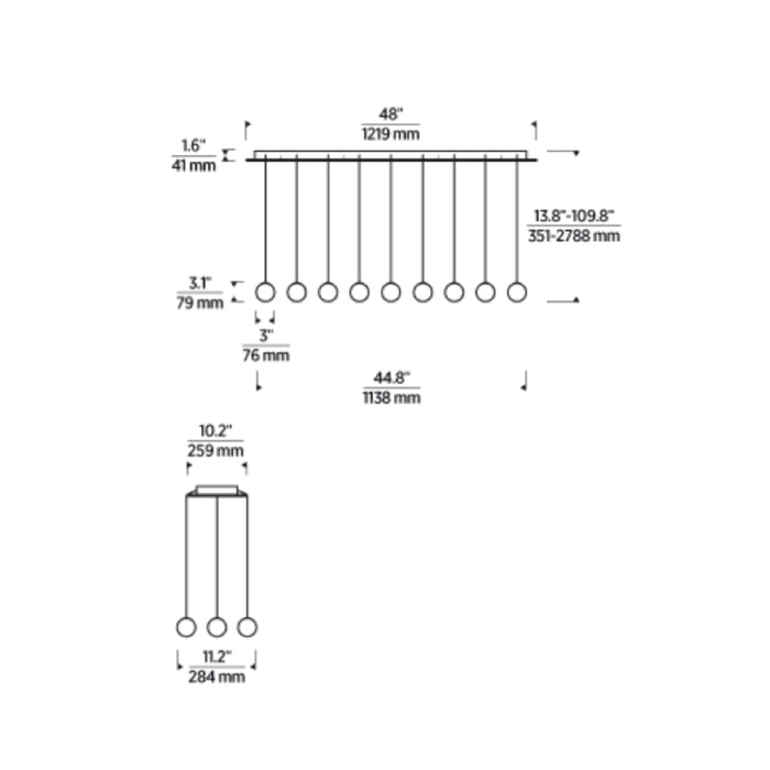 Visual Comfort SLCH587 Orbet 27-lt 45" LED Chandelier