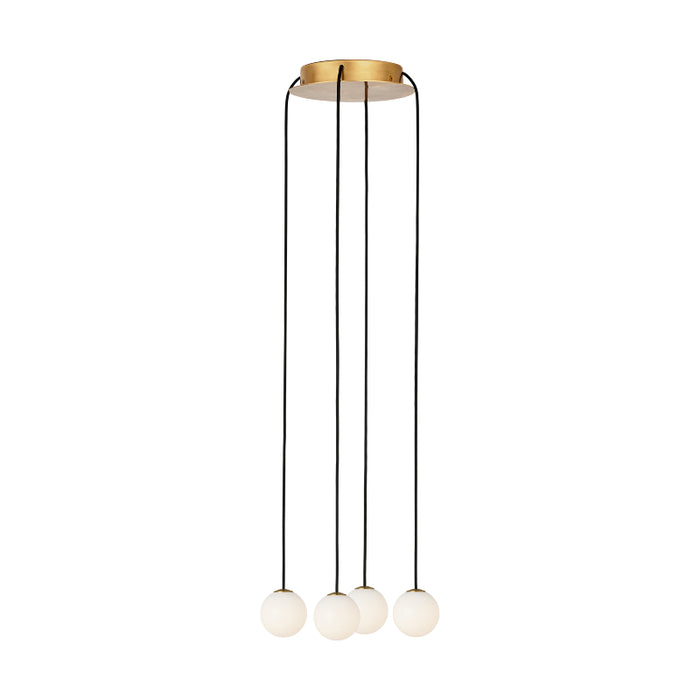 Visual Comfort SLCH588 Orbet 4-lt 11" LED Chandelier - Hand Rubbed Antique Brass