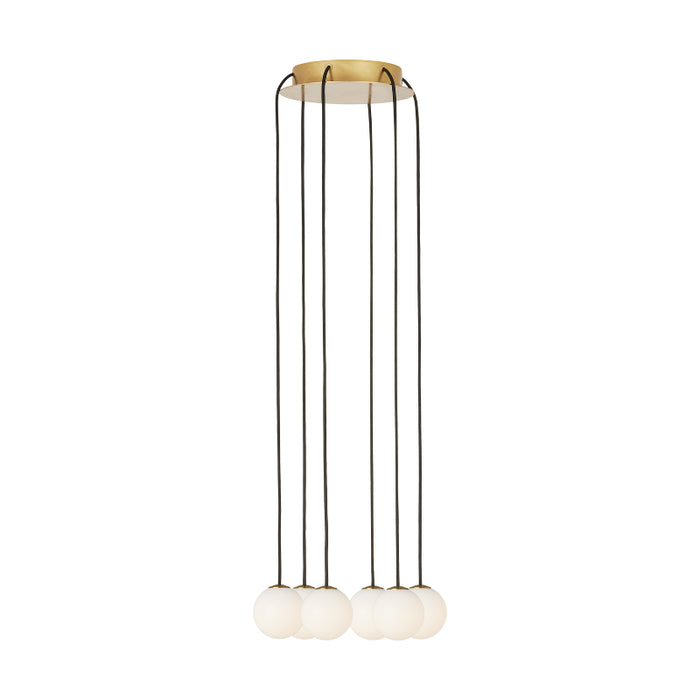 Visual Comfort SLCH589 Orbet 6-lt 11" LED Chandelier - Hand Rubbed Antique Brass