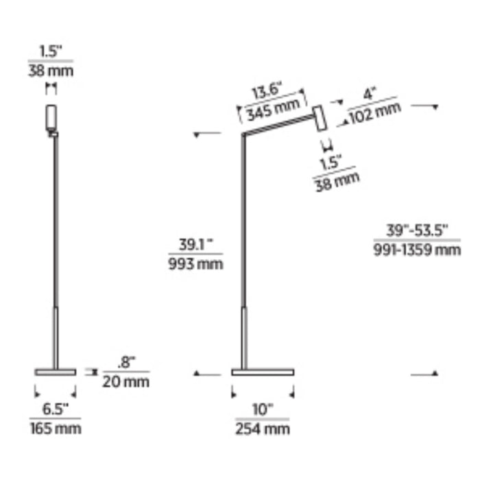 Visual Comfort SLFL57230 Ponte 1-lt 39" Tall LED Floor Lamp