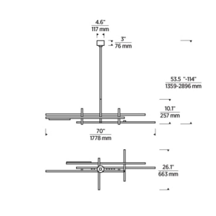 Visual Comfort SLLS562 Cityscape 70" LED Chandelier