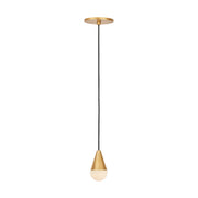 Visual Comfort SLPD511 Cupola Alabaster 1-lt 3" LED Pendant - Hand Rubbed Antique Brass