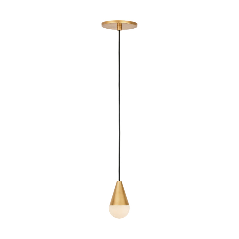 Visual Comfort SLPD511 Cupola Alabaster 1-lt 3" LED Pendant - Hand Rubbed Antique Brass