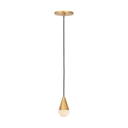 Visual Comfort SLPD511 Cupola Alabaster 1-lt 3" LED Pendant - Hand Rubbed Antique Brass