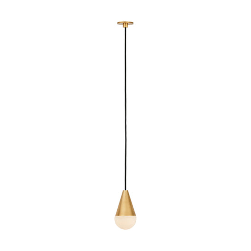 Visual Comfort SLPD512 Cupola Alabaster 1-lt 3" LED Pendant - Hand Rubbed Antique Brass