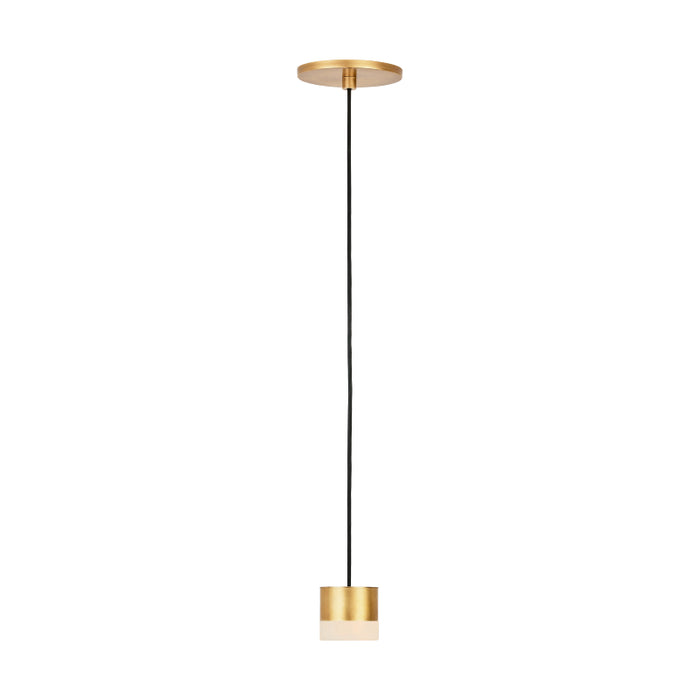 Visual Comfort SLPD518 Gable 1-lt 3" LED Pendant. - Hand Rubbed Antique Brass