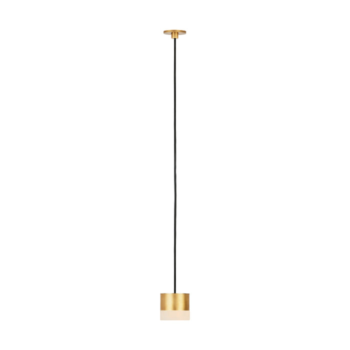 Visual Comfort SLPD519 Gable Alabaster 1-lt 3" LED Pendant - Hand Rubbed Antique Brass